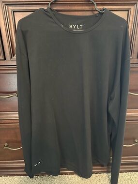 BYLT Basics Black Long Sleeve Crew Shirt